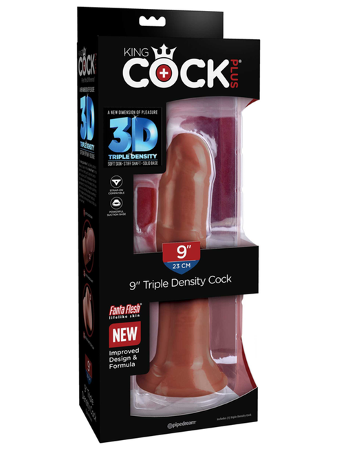 KING COCK PLUS 8 IN. TRIPLE DENSITY COCK BROWN